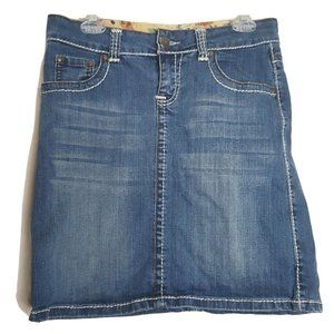 Jean Skirt Womens Denim Size Small  Dark Hot to Trot Thick Stitch Stretch
